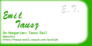 emil tausz business card